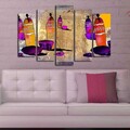 Set 5 tablouri decorative, 5PATK-240, Canvas, 19 x 70 cm, Multicolor