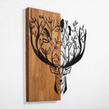 Decoratiune de perete, Deer 1, 50% lemn/50% metal, Dimensiune: 49 x 58 cm, Nuc / Negru