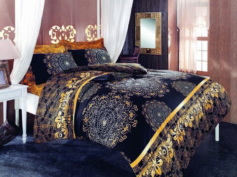 Set lenjerie de pat pentru o persoana Single XL (DE), 2 piese, Osmanlı - Yellow, Pearl Home, 50% bumbac / 50% poliester