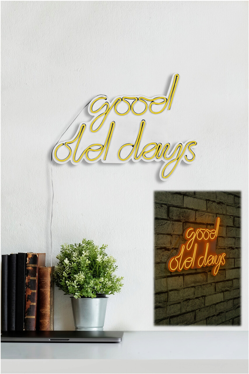 Decoratiune luminoasa LED, Good Old Days, Benzi flexibile de neon, DC 12 V, Galben - 1 | YEO