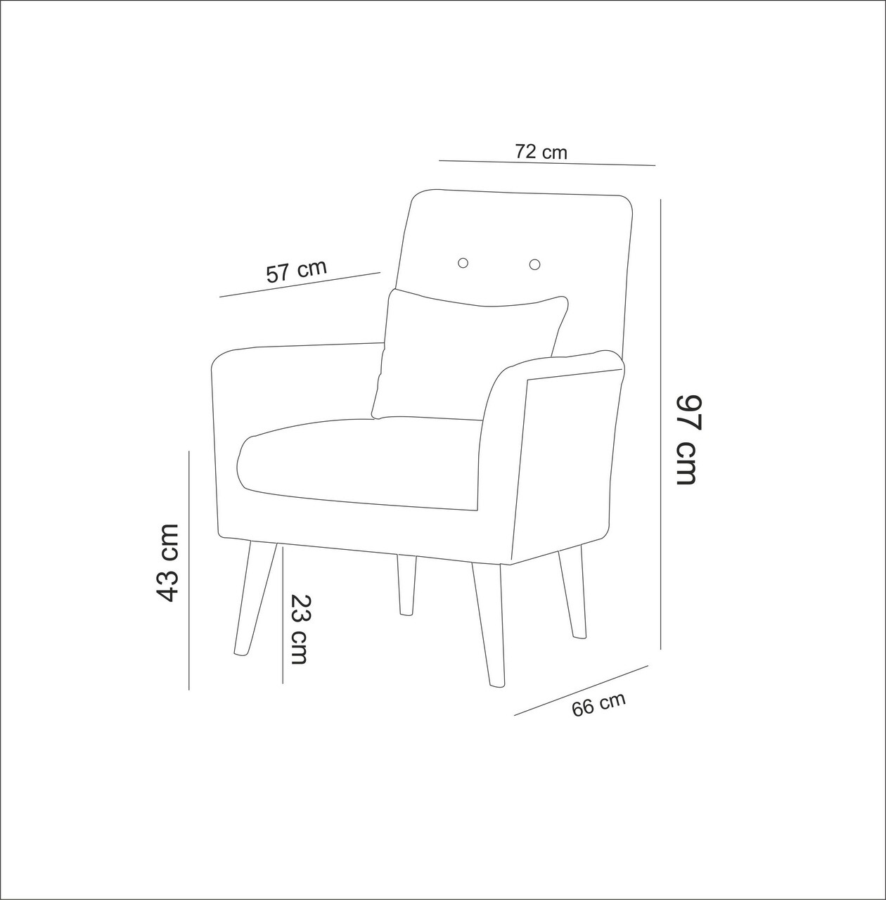 Fotoliu, Unique Design, 867UNQ1001, Lemn de carpen, Crem - 2 | YEO