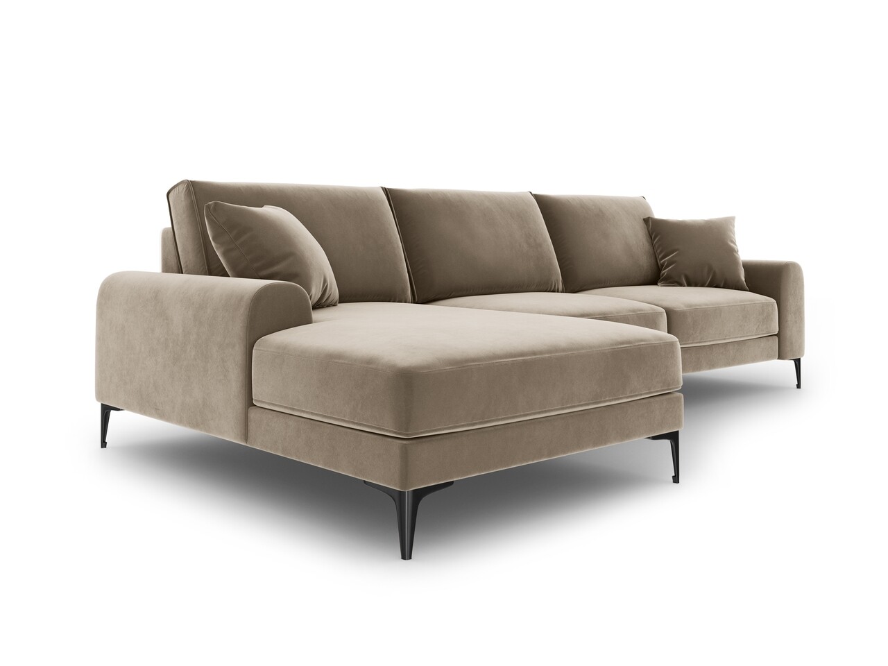 Coltar stanga, Madara, Mazzini Sofas, 5 locuri, 254x182x90 cm, catifea, bej - 2 | YEO