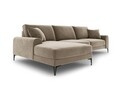 Coltar stanga, Madara, Mazzini Sofas, 5 locuri, 254x182x90 cm, catifea, bej