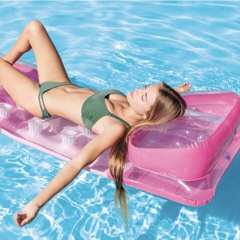 Saltea gonflabila pentru plaja Intex Fashion Lounge, 188x71 cm, polivinil, roz