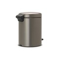 Cos de gunoi cu pedala, Brabantia, Icon, Platinum, 5 L, inox, gri