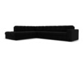 Coltar stanga 5 locuri, Justin, Micadoni Home, BL, 236x199x72 cm, catifea, negru