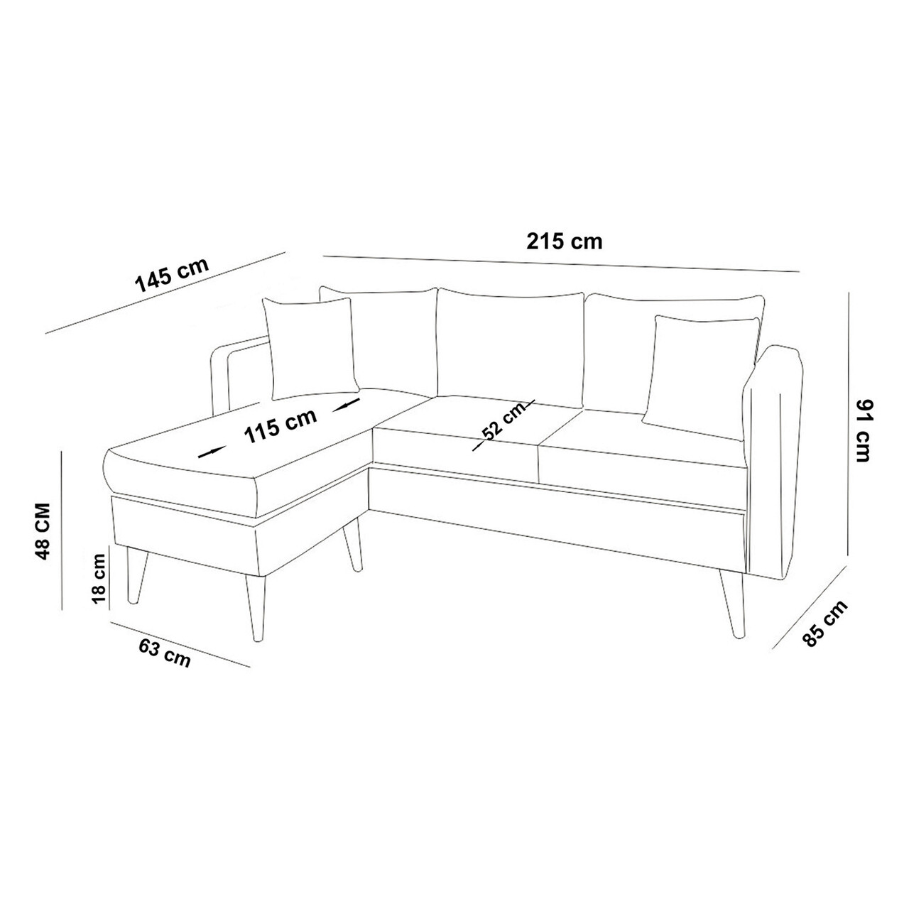 Coltar, Unique Design, 867UNQ1425, Lemn de pin, Gri - 2 | YEO