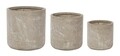 Set ghivece pentru exterior 3 piese Sand Cylindrical, Bizzotto, 50 x 50 x 51 cm, fibra de sticla si argila, gri nisip