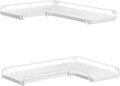 Set 2 rafturi de colt Industrial L-Shaped, Vasagle, 40x29 cm, PAL/otel, alb