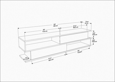 Comoda TV, Retricy, Cortez, 160x35.3x38.6 cm, PAL, Stejar