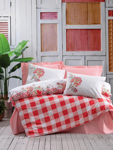 Lenjerie de pat pentru o persoana (DE), Oregano - Pink, Cotton Box, Bumbac Ranforce
