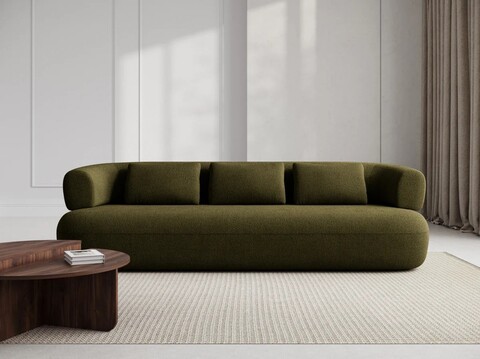 Canapea 4 locuri, Jenny-67, Micadoni Home, 226x90x73 cm, tesatura boucle, verde