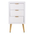 Noptiera White, Creaciones Meng, 39x36x72.5 cm, MDF, alb/auriu