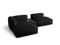 Coltar modular stanga 2 locuri, Martina-169, Micadoni Home, 285x176x75 cm, tesatura structurata catifelata, negru