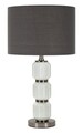 Lampa de masa Bright, Mauro Ferretti, 1 x E27, 40W, 32.5x57 cm, sticla/fier/catifea, alb/gri