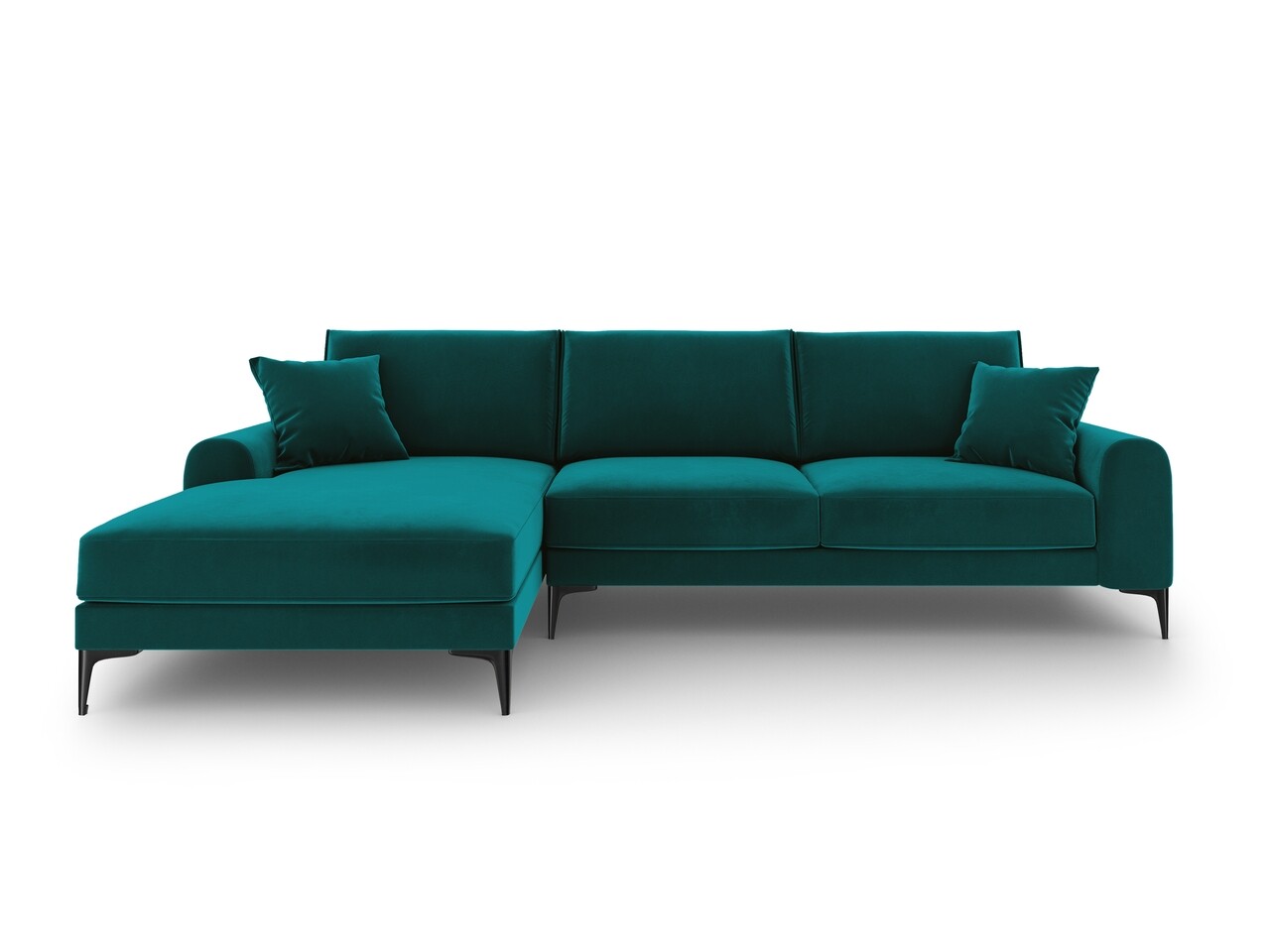 Coltar stanga, Madara, Mazzini Sofas, 5 locuri, 254x182x90 cm, catifea, turcoaz - 1 | YEO