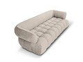 Canapea 3 locuri, Reese-192, Micadoni Home, 256x100x84 cm, catifea structurata, bej inchis