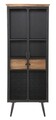 Bufet cu suport sticle de vin School Grid, Mauro Ferretti, 63x38.5x164 cm, fier, negru/maro