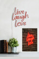 Decoratiune luminoasa LED, Live Laugh Love, Benzi flexibile de neon, DC 12 V, Rosu