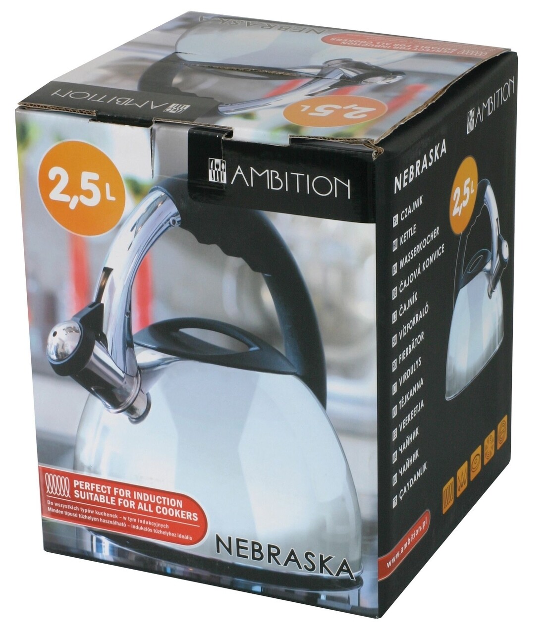 Ceainic Nebraska, Ambition, 2.5 L, inox, argintiu