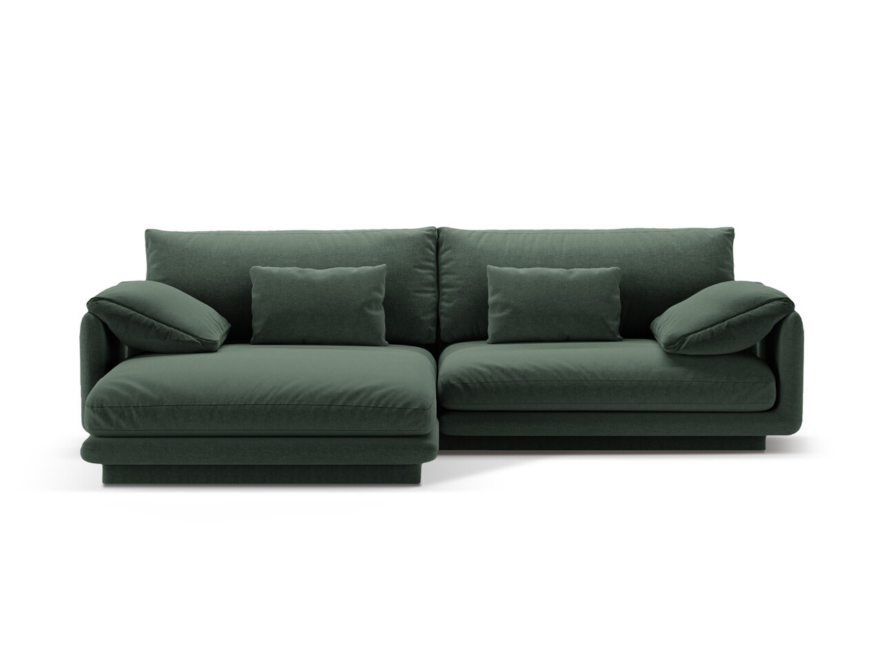 Coltar stanga 4 locuri, Torino-211, Micadoni Home, 250x170x83 cm, tesatura structurata chenille, verde muschi