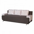 Canapea Extensibila Roma Dark Chocolate Beige Flower 205x90x86 cm + lada de depozitare