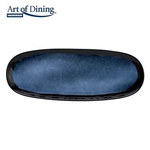 Set 4 platouri Serenity, Heinner, 38x15 cm, ceramica, albastru/negru