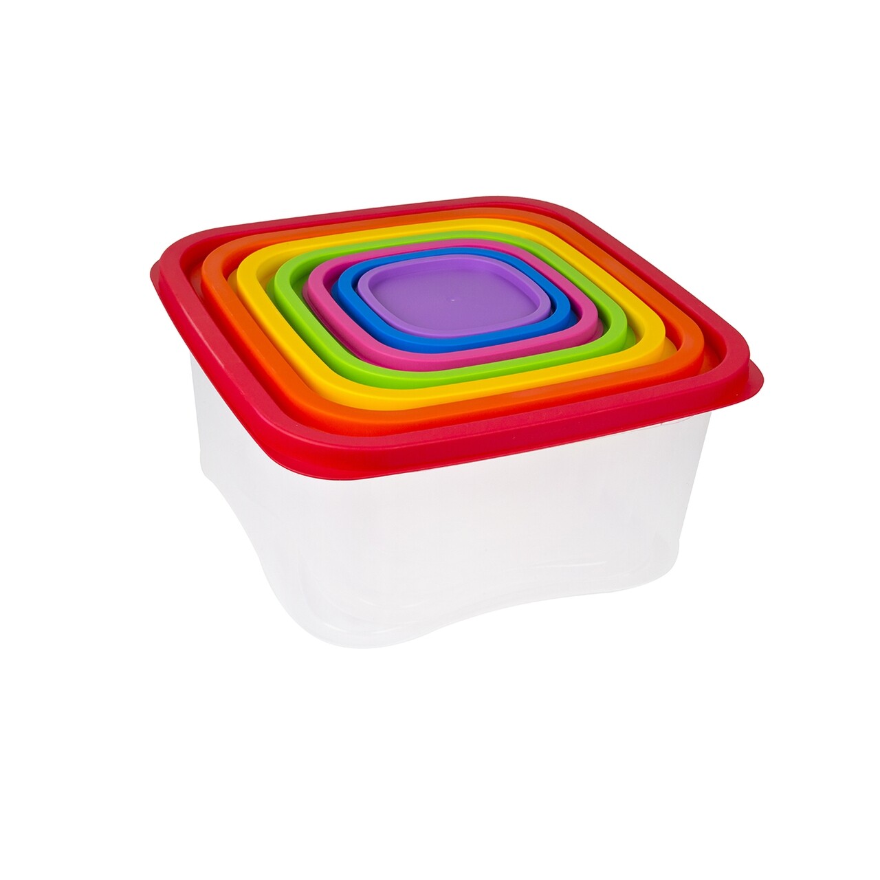 Set 7 Cutii Alimentare, Casa Plastor, Rainbow, Plastic, Multicolor