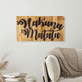 Decoratiune de perete, Hakuna Matata Motto, Lemn, Dimensiune: 30 x 3 x 58 cm, Nuc / Negru