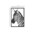 Decoratiune de perete, Zebra, Metal, 50 x 70 cm, Negru