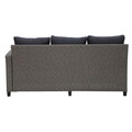 Set coltar de gradina/terasa 5 piese, cu spatiu de depozitare Baxter, 179x67x73 cm/ 145x74x67 cm, otel/poliester, gri/negru