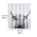 Perdea de dus Yak, Wenko, 180x200 cm, plastic/poliester, alb/negru