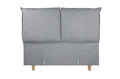 Pat matrimonial, Stockholm, Pillows E, 140x200 cm, saltea tip Pocket, topper memory, Gri