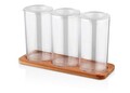 Set recipiente cu capac, Plasberg, 619PLS1184, Plastic, Maro/Transparent