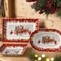 Bol pentru servire, Villeroy & Boch, Toy's Fantasy Santa Square, 23 cm, portelan premium, pictat manual