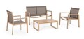 Set mobilier de gradina 4 piese Kallen, Bizzotto, aluminiu/textilena 2x1, natural