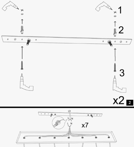 Lustra, Opviq, 892OPV1622, Metal, Negru