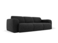 Canapea 3 locuri, Molino-140, Micadoni Home, 235x95x72 cm, tesatura chenille din poliester, negru