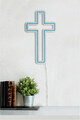 Decoratiune luminoasa LED, Cross Sign, Benzi flexibile de neon, DC 12 V, Albastru