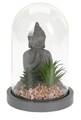 Decoratiune Buddha w aloe, 14x21 cm, polipropilena, gri