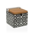 Zaharnita cu capac Urbana, Versa, 9 x 9 x 9 cm, ceramica, gri