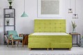 Pat matrimonial, Stockholm, Dots E, 180x200 cm, saltea tip Pocket, topper memory, Verde