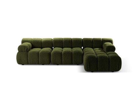 Coltar modular dreapta 4 locuri, Bellis-213, Micadoni Home, 282x155x70 cm, tesatura boucle, verde