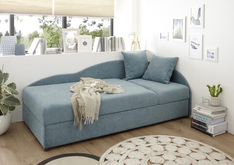 Canapea divan, Laura Denim, 75 x 95 x 201 cm, albastru denim