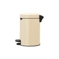 Cos de gunoi cu pedala, Brabantia, Icon Almond, 3 L, inox, crem