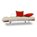 Canapea extensibila Gauge Concept, Cream Red, 2 locuri, 190x70 cm, fier/poliester