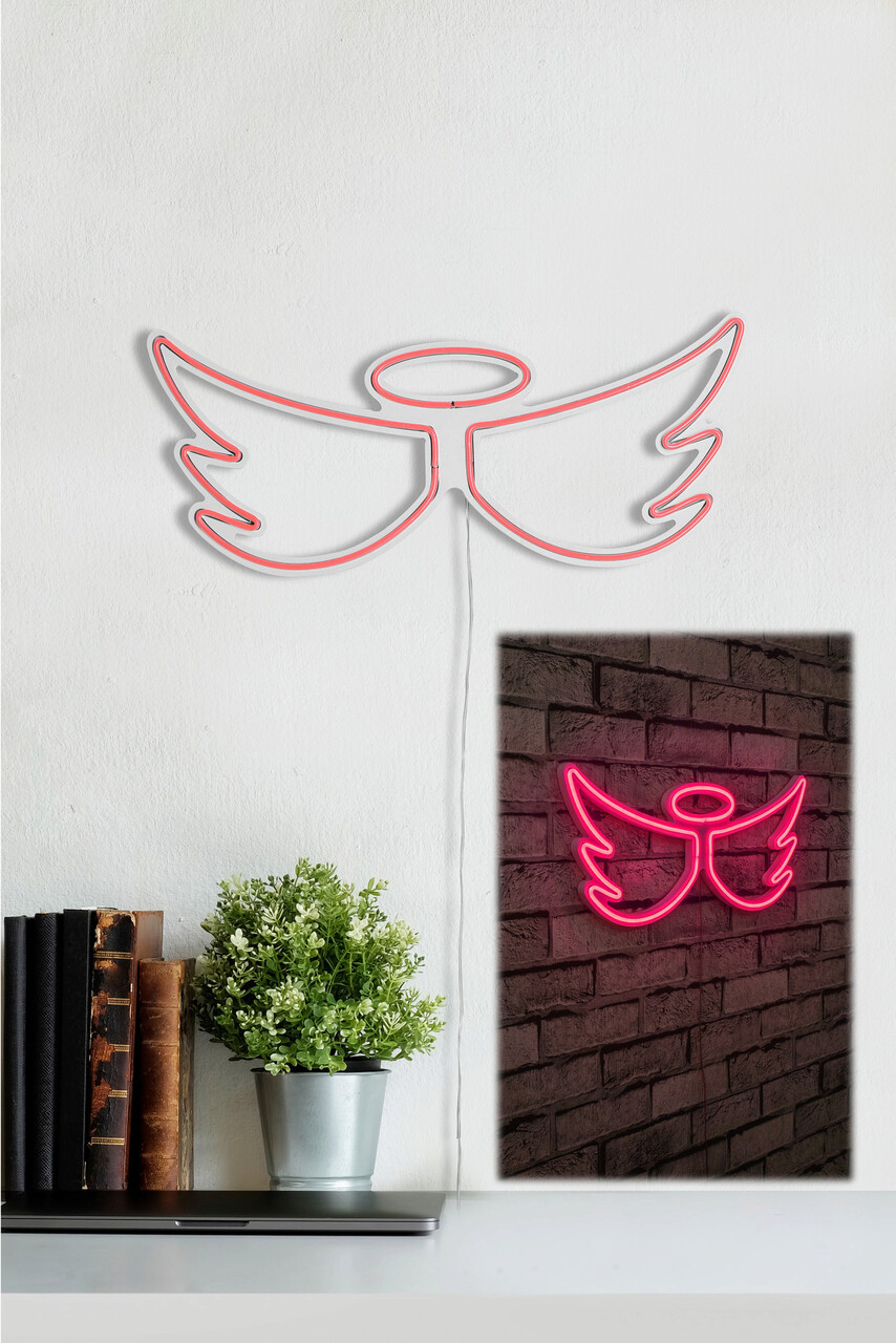 Decoratiune luminoasa LED, Angel, Benzi flexibile de neon, DC 12 V, Roz - 2 | YEO