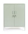 Bufet inferior Cambridge, Bizzotto, 2 rafturi reglabile, 80x40x101.5 cm, otel, verde sage