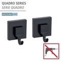 Set 2 carlige cu montare pe perete Quadro Black, Wenko, 6x5x7 cm, ABS, negru