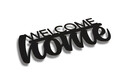 Decoratiune luminoasa LED, Welcome Home, MDF, 60 LED-uri, Albastru